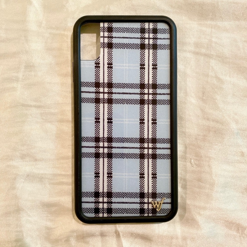Wildflower Blue Plaid Phone Case, iPhone Xs Max